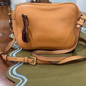 J Crew Italian Leather Camel Crossbody Bag